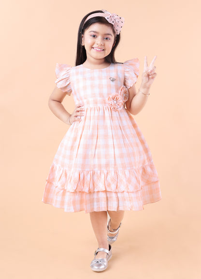 Sweet Gingham Bloom Frock