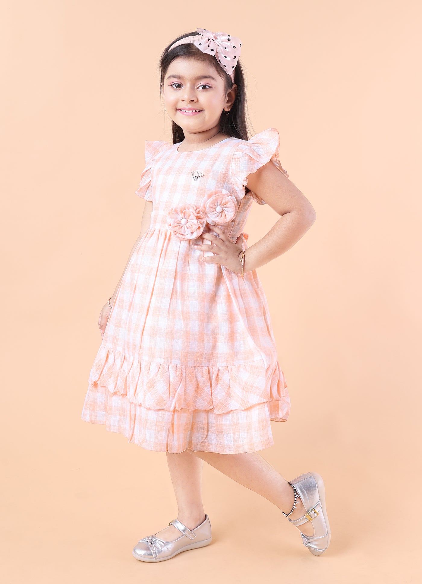 Sweet Gingham Bloom Frock
