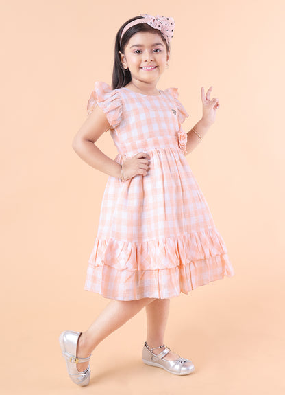Sweet Gingham Bloom Frock