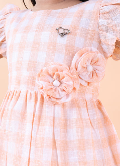 Sweet Gingham Bloom Frock