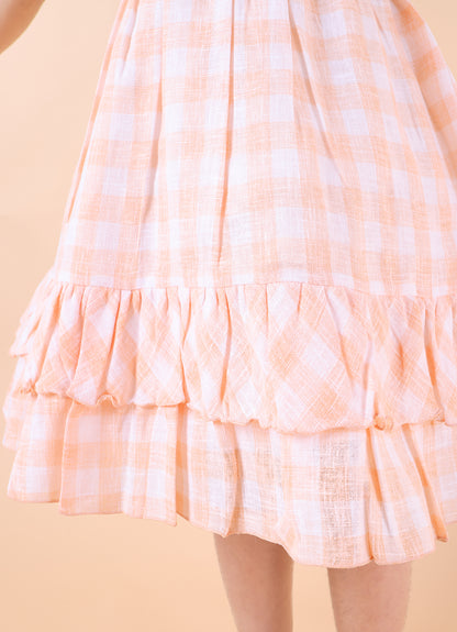 Sweet Gingham Bloom Frock