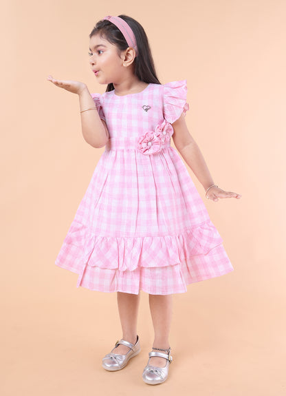 Sweet Gingham Bloom Frock