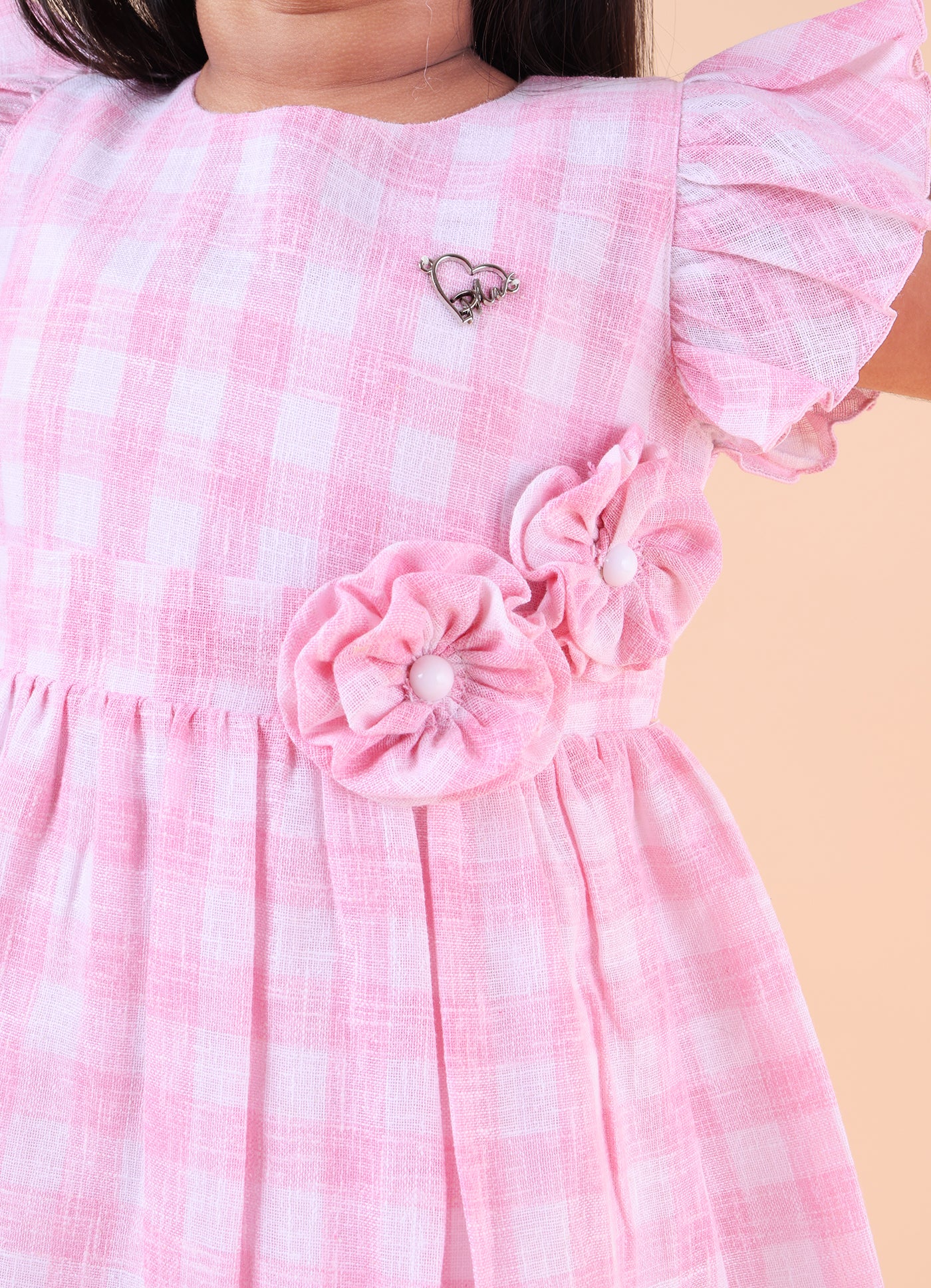 Sweet Gingham Bloom Frock