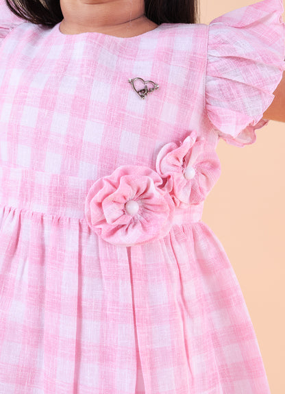 Sweet Gingham Bloom Frock
