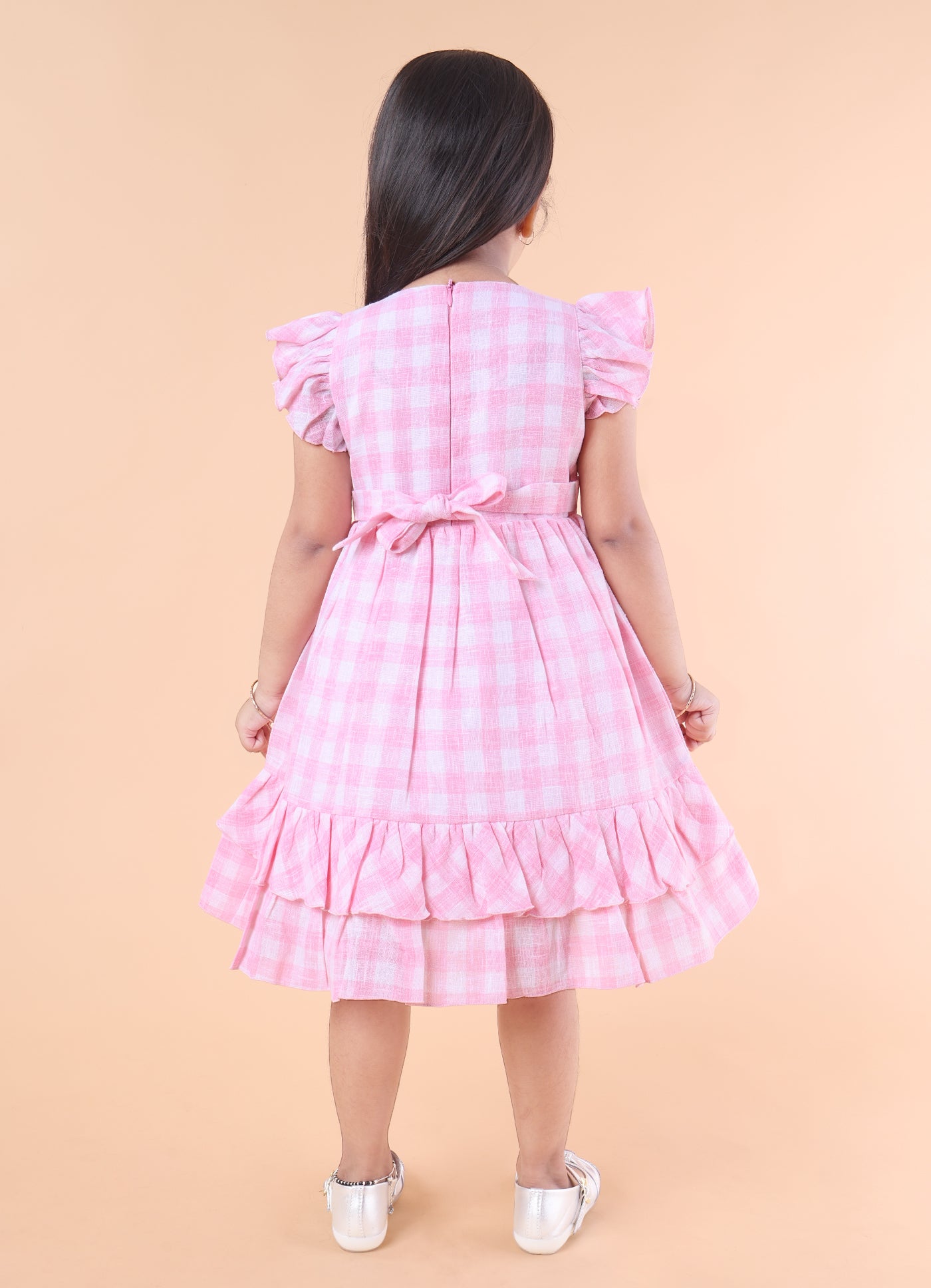 Sweet Gingham Bloom Frock