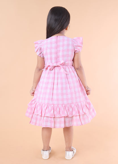 Sweet Gingham Bloom Frock