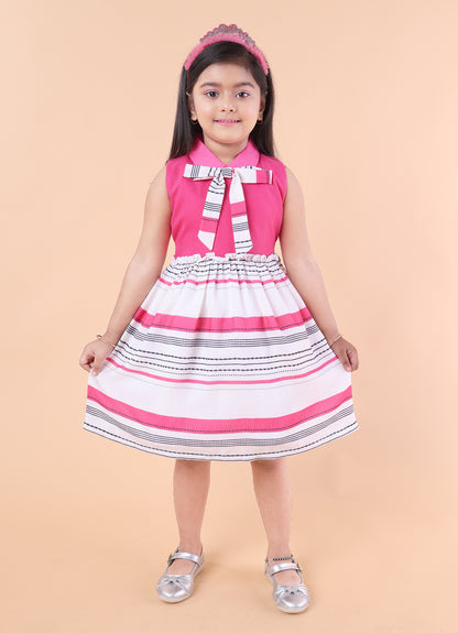 Printed Casual Bow Dress