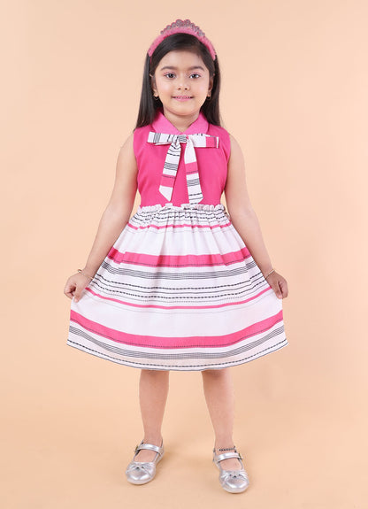 Printed Casual Bow Dress