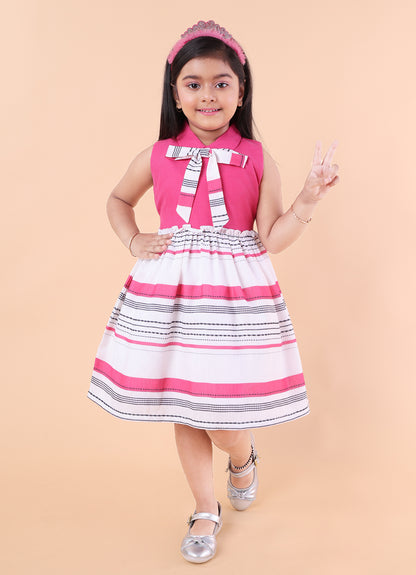 Printed Casual Bow Dress