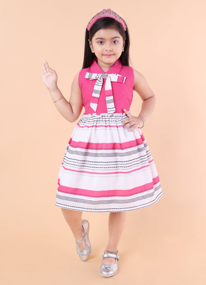 Printed Casual Bow Dress