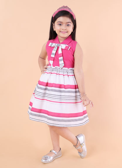 Printed Casual Bow Dress