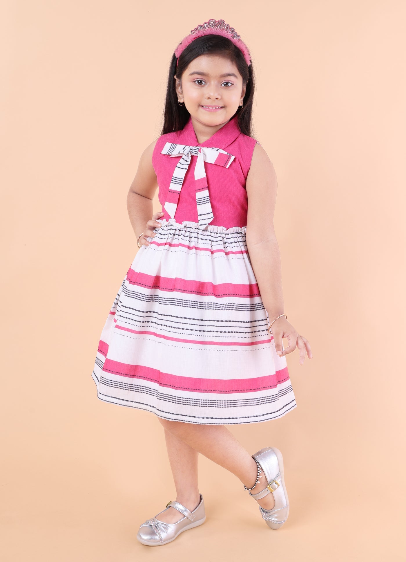 Printed Casual Bow Dress