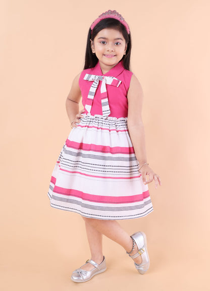 Printed Casual Bow Dress