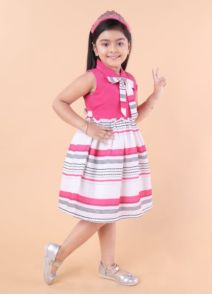 Printed Casual Bow Dress