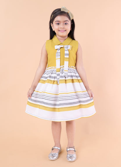 Printed Casual Bow Dress