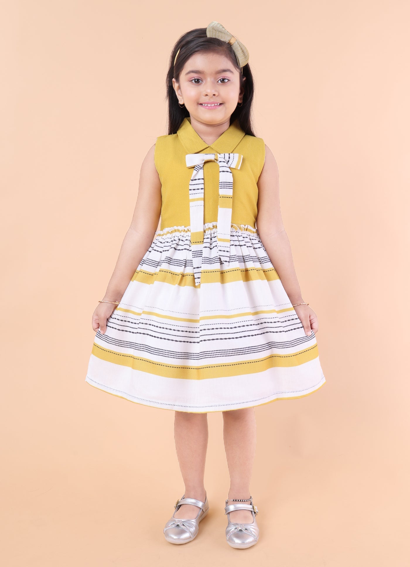 Printed Casual Bow Dress