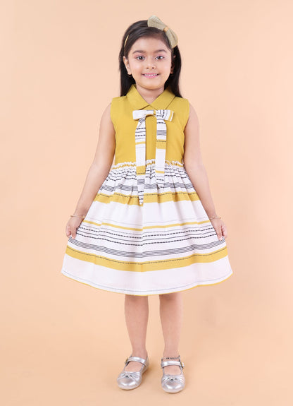 Printed Casual Bow Dress