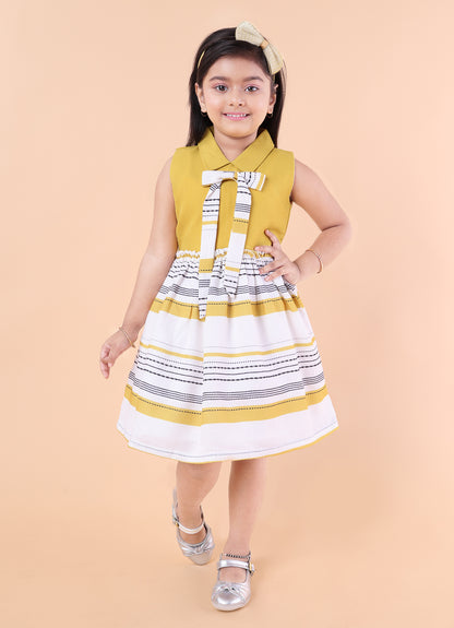 Printed Casual Bow Dress