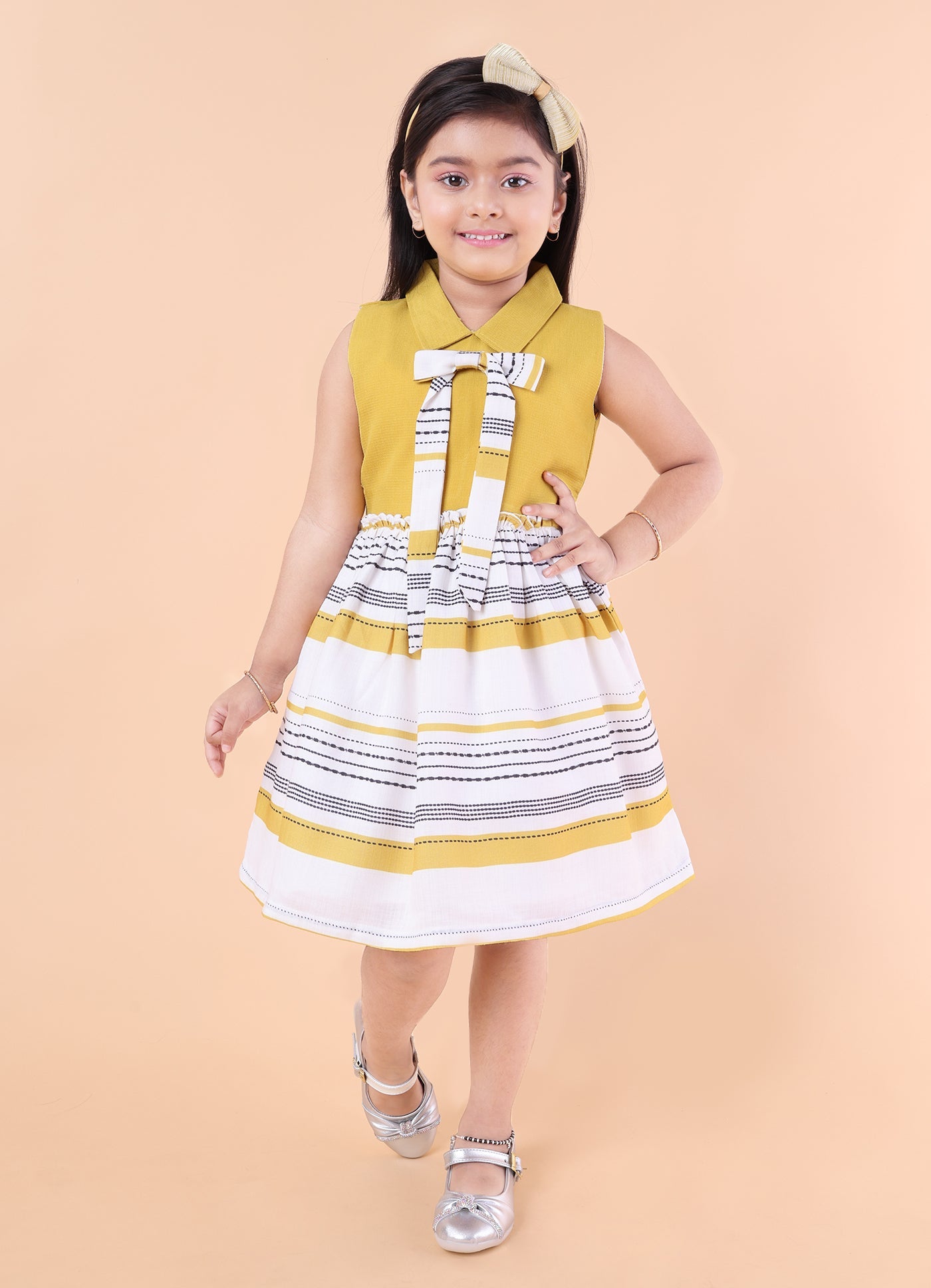 Printed Casual Bow Dress