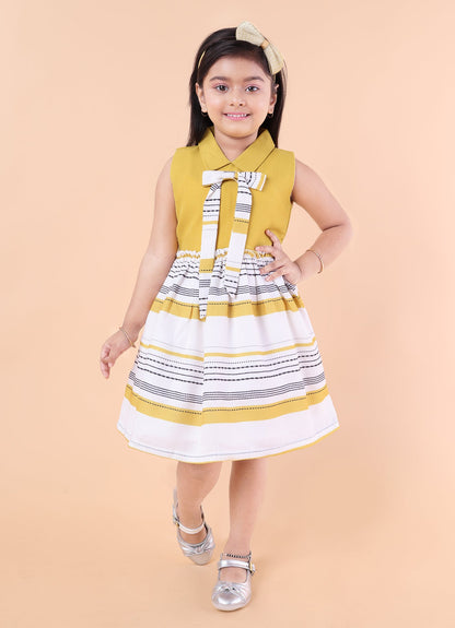 Printed Casual Bow Dress