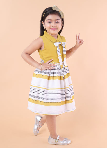 Printed Casual Bow Dress