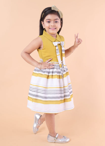 Printed Casual Bow Dress