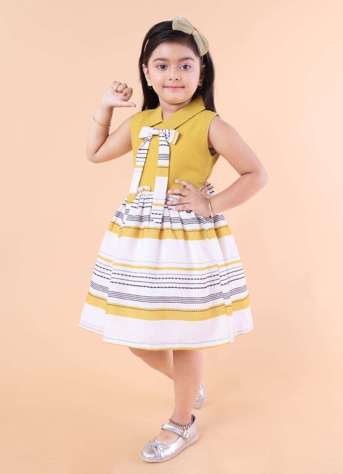 Printed Casual Bow Dress