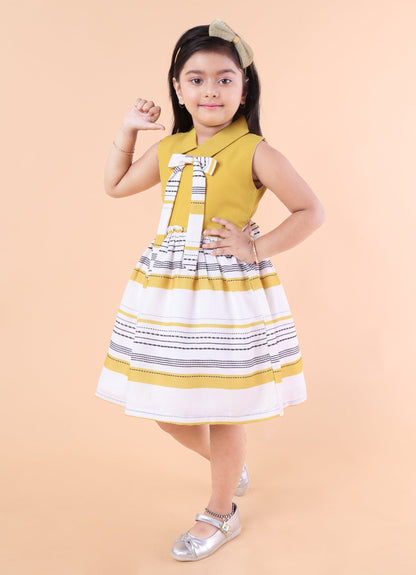 Printed Casual Bow Dress