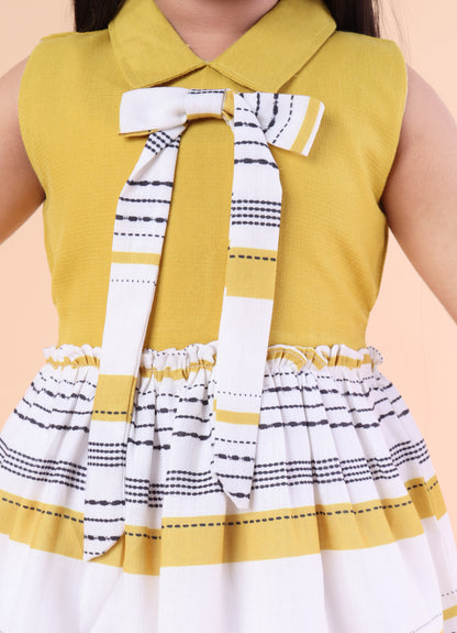 Printed Casual Bow Dress