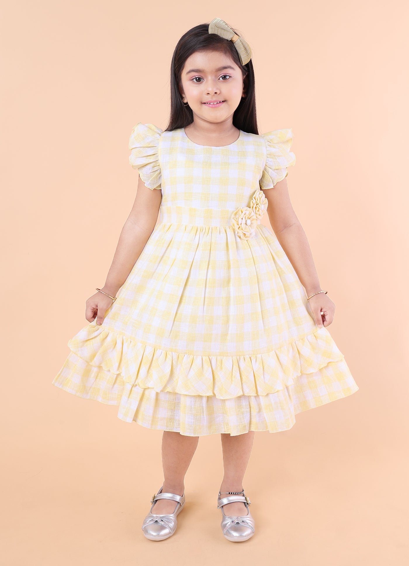 Sweet Gingham Bloom Frock
