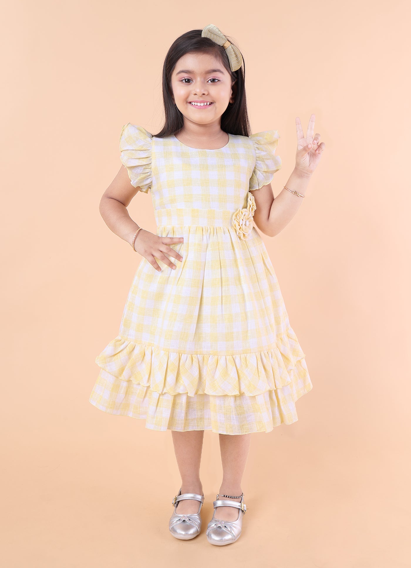 Sweet Gingham Bloom Frock