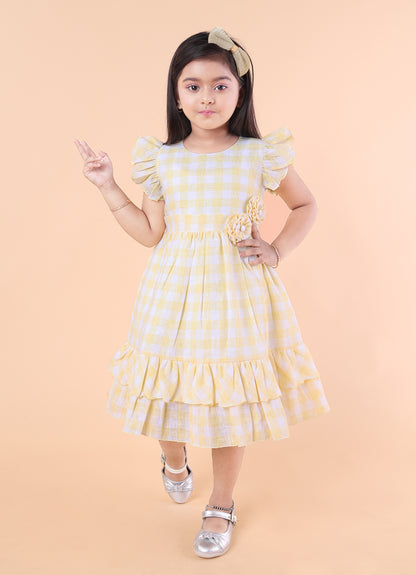 Sweet Gingham Bloom Frock