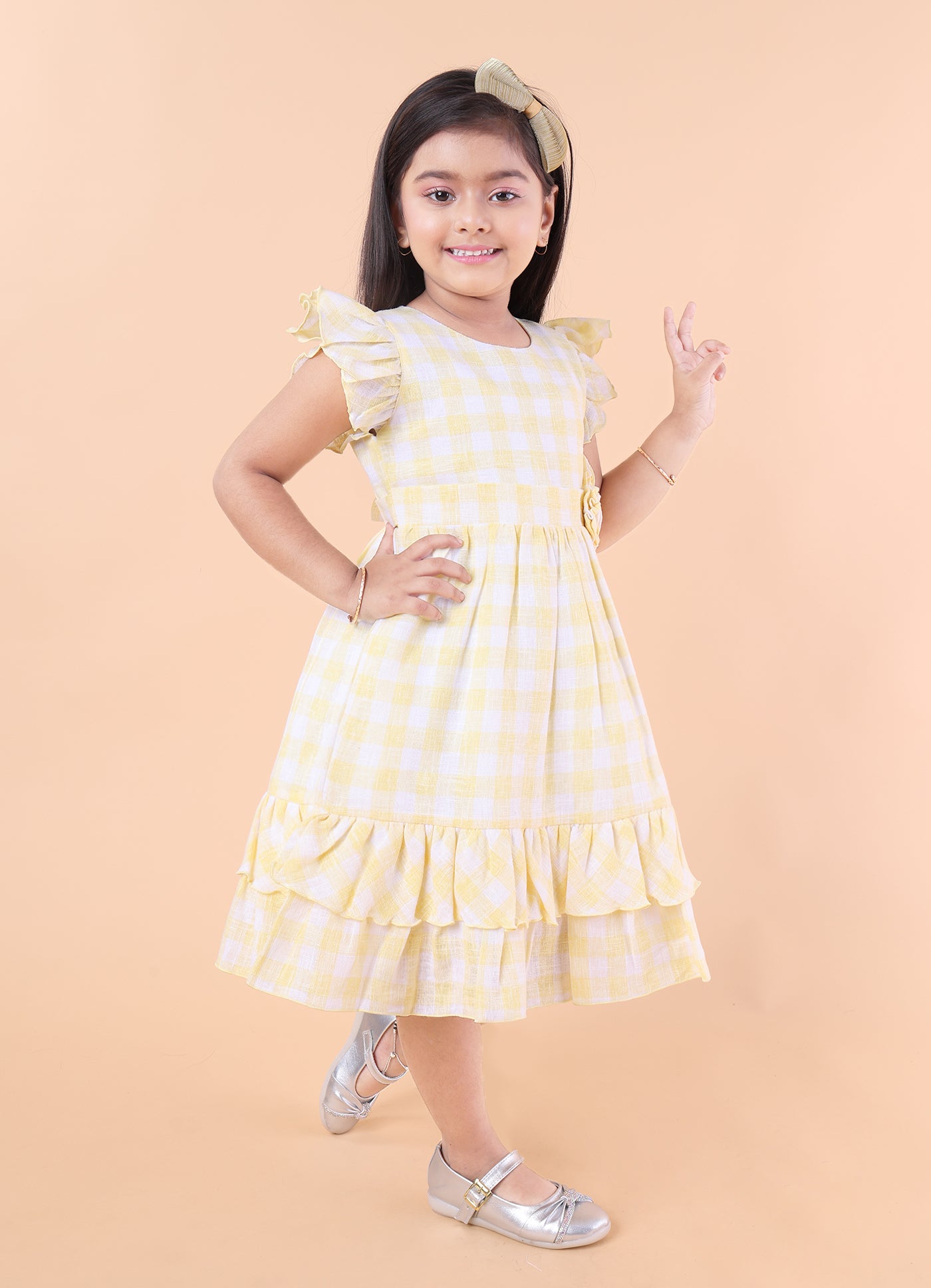 Sweet Gingham Bloom Frock