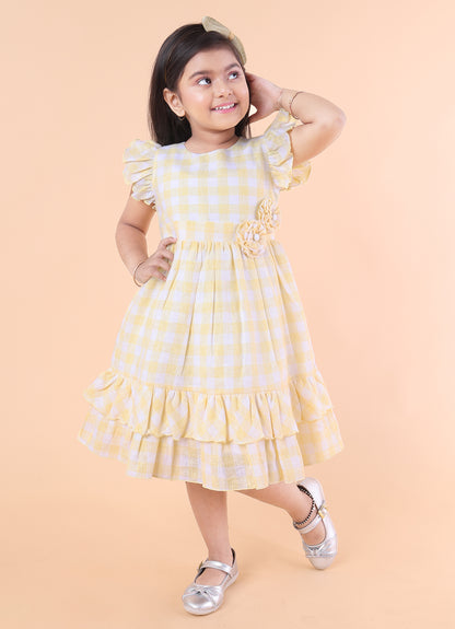 Sweet Gingham Bloom Frock