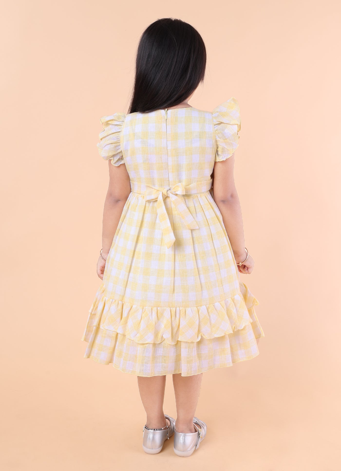 Sweet Gingham Bloom Frock