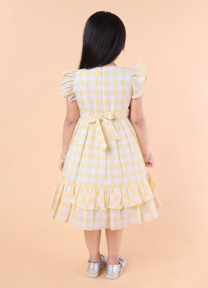 Sweet Gingham Bloom Frock