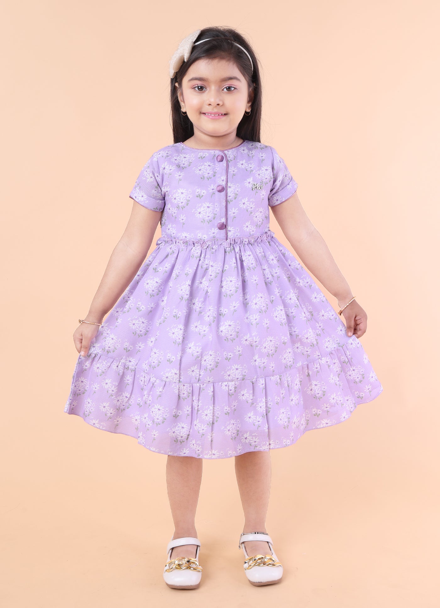 Floral Print Purple Dress
