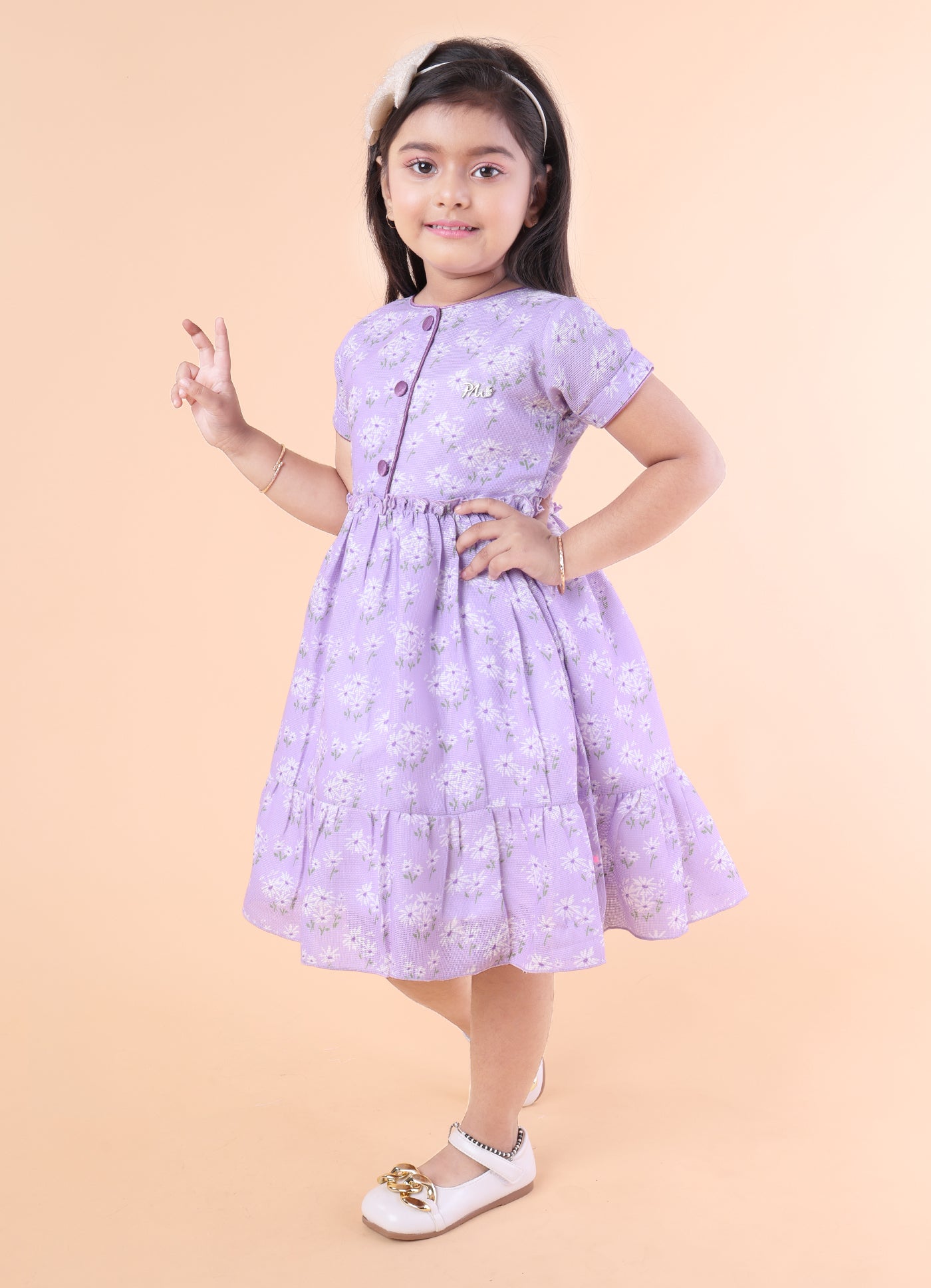 Floral Print Purple Dress