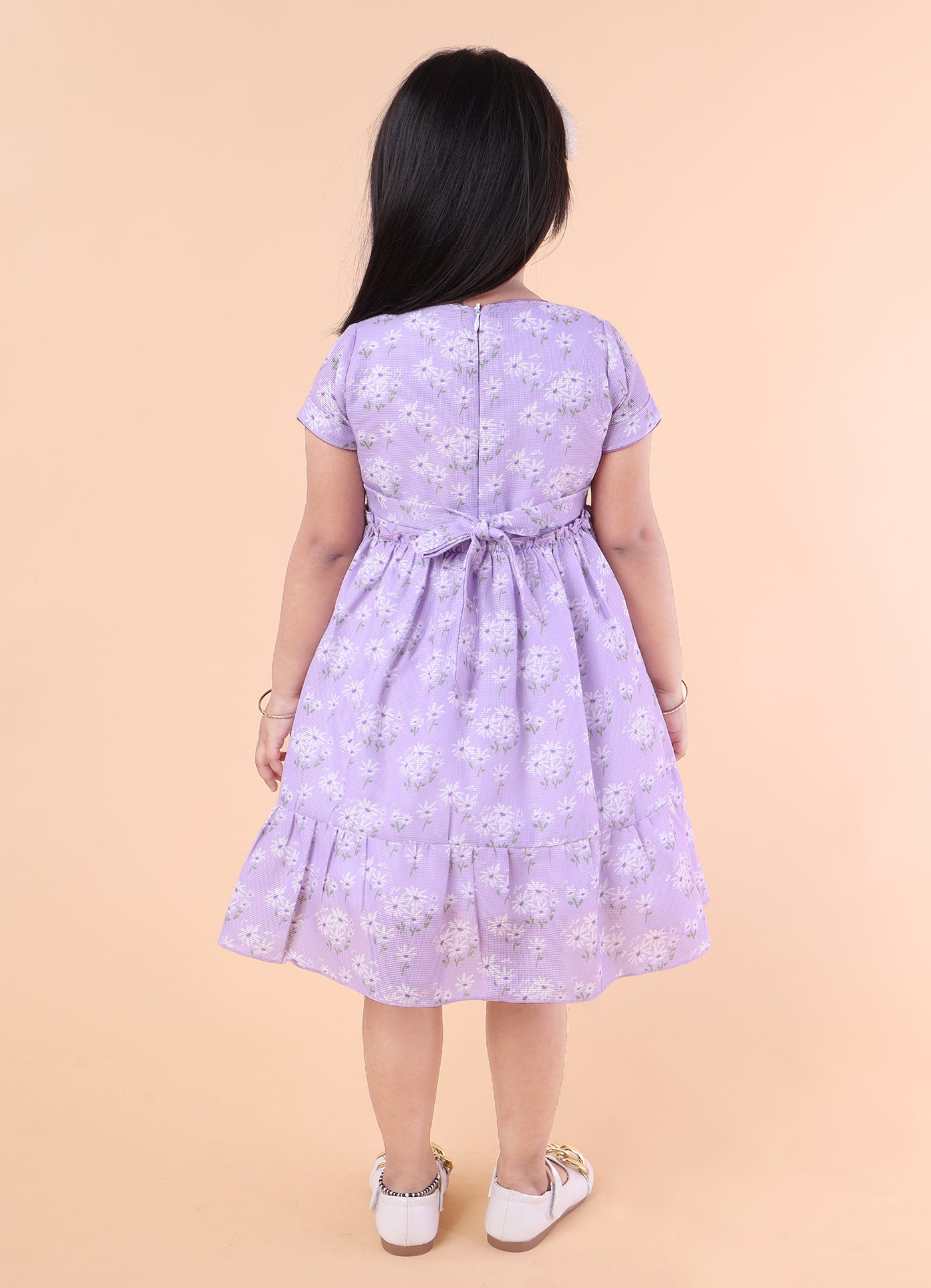 Floral Print Purple Dress