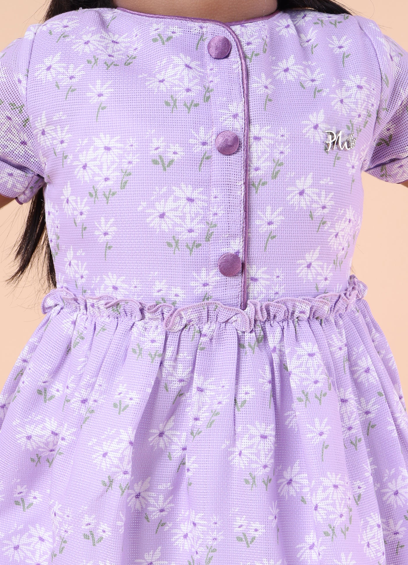 Floral Print Purple Dress