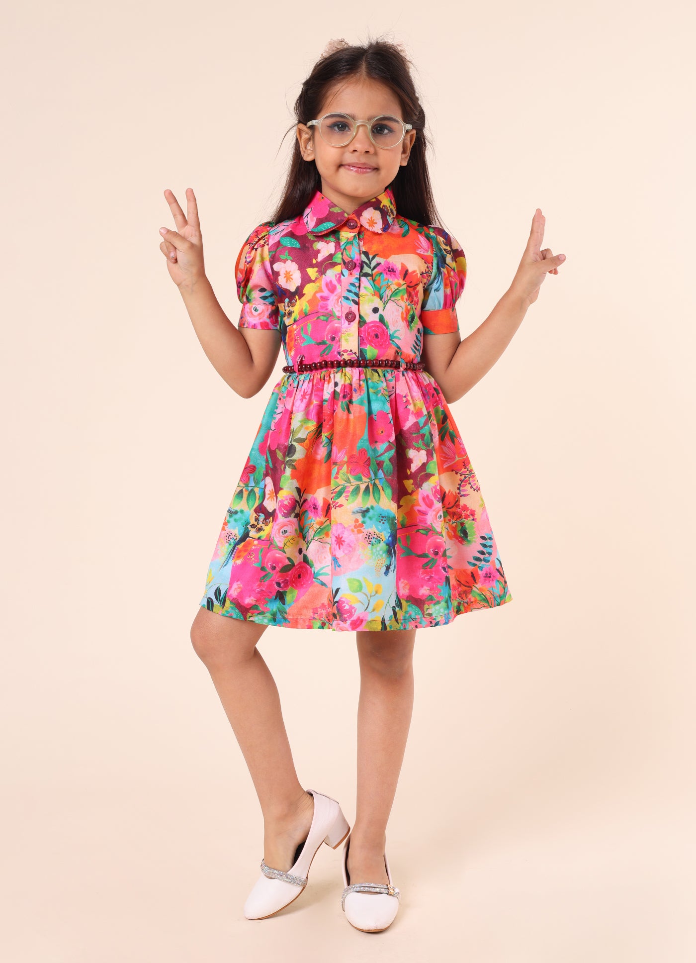 Tropical Bloom Shirt Dress