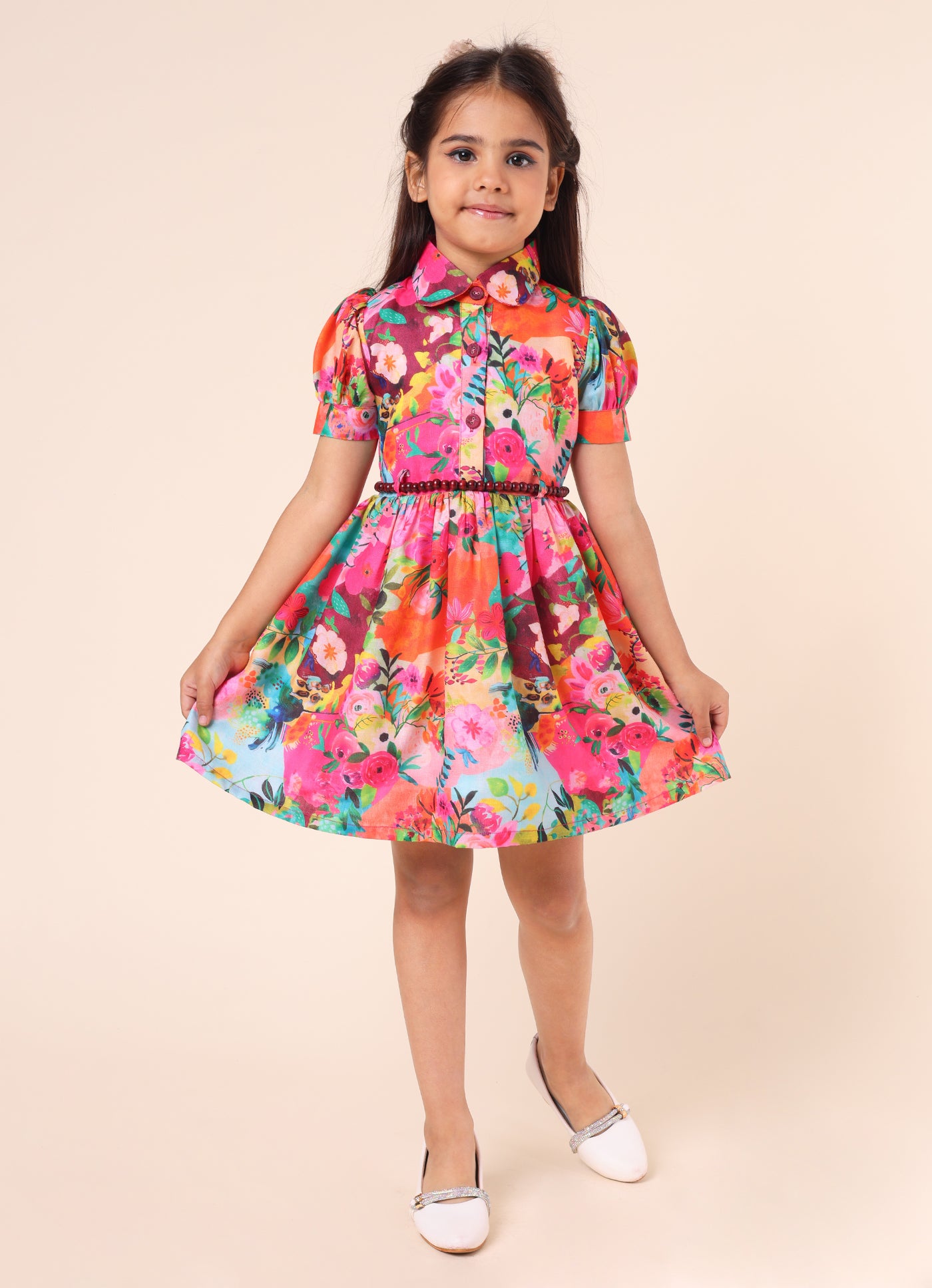 Tropical Bloom Shirt Dress