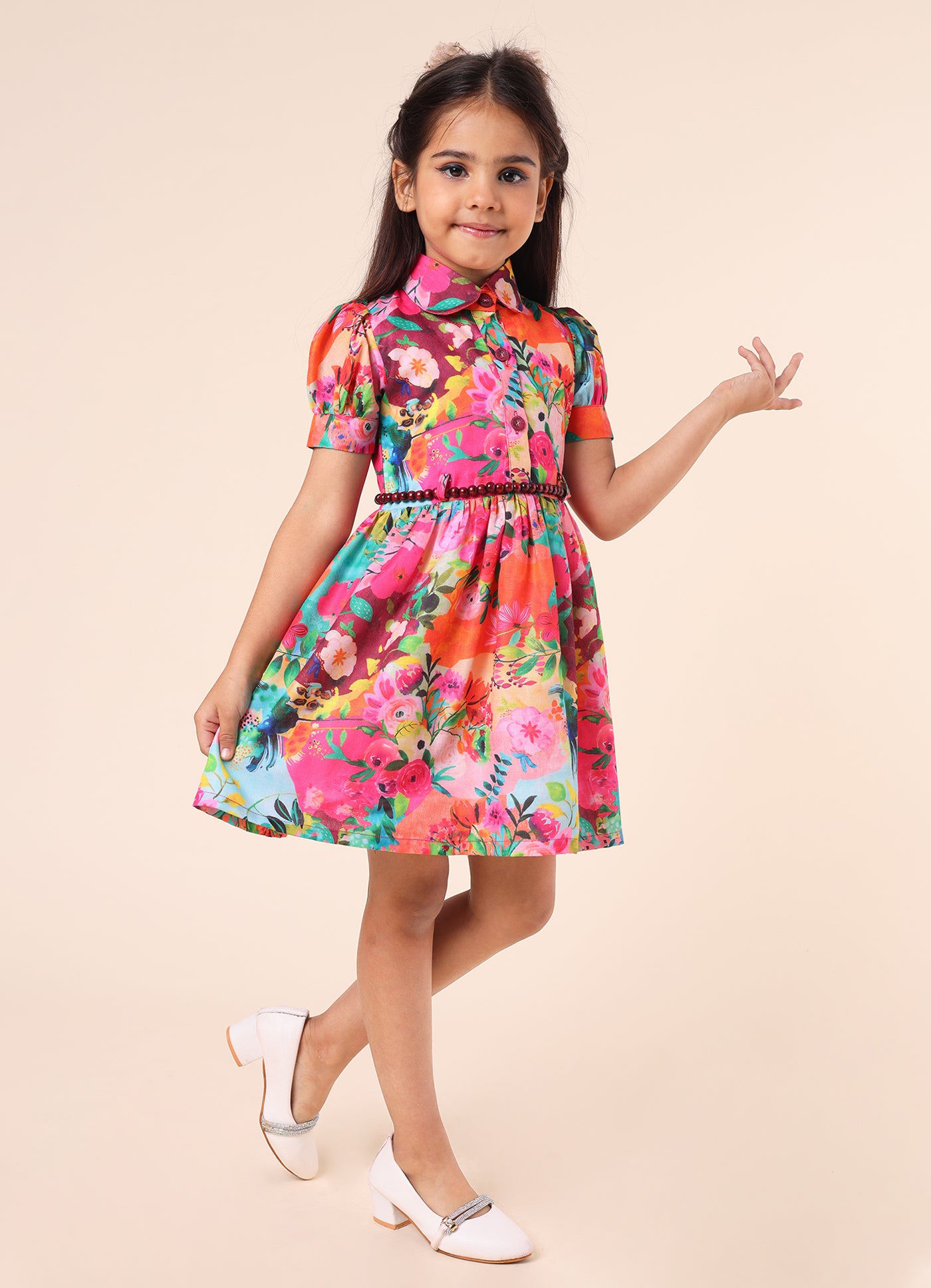 Tropical Bloom Shirt Dress