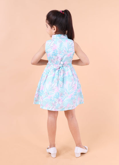 Stylish Belt Summer Print Dress