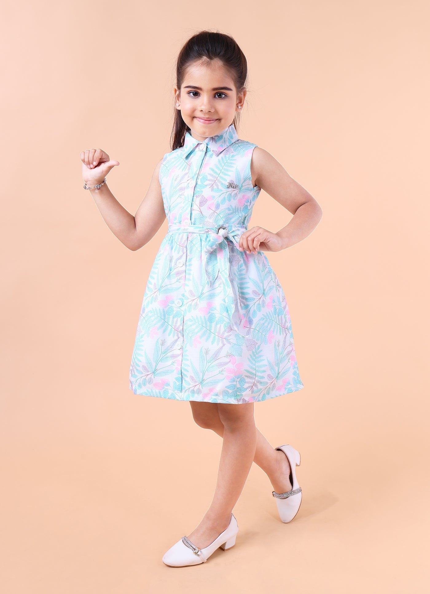 Stylish Belt Summer Print Dress