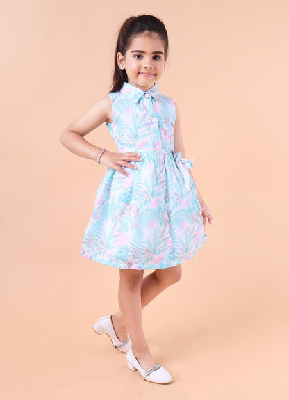 Stylish Belt Summer Print Dress