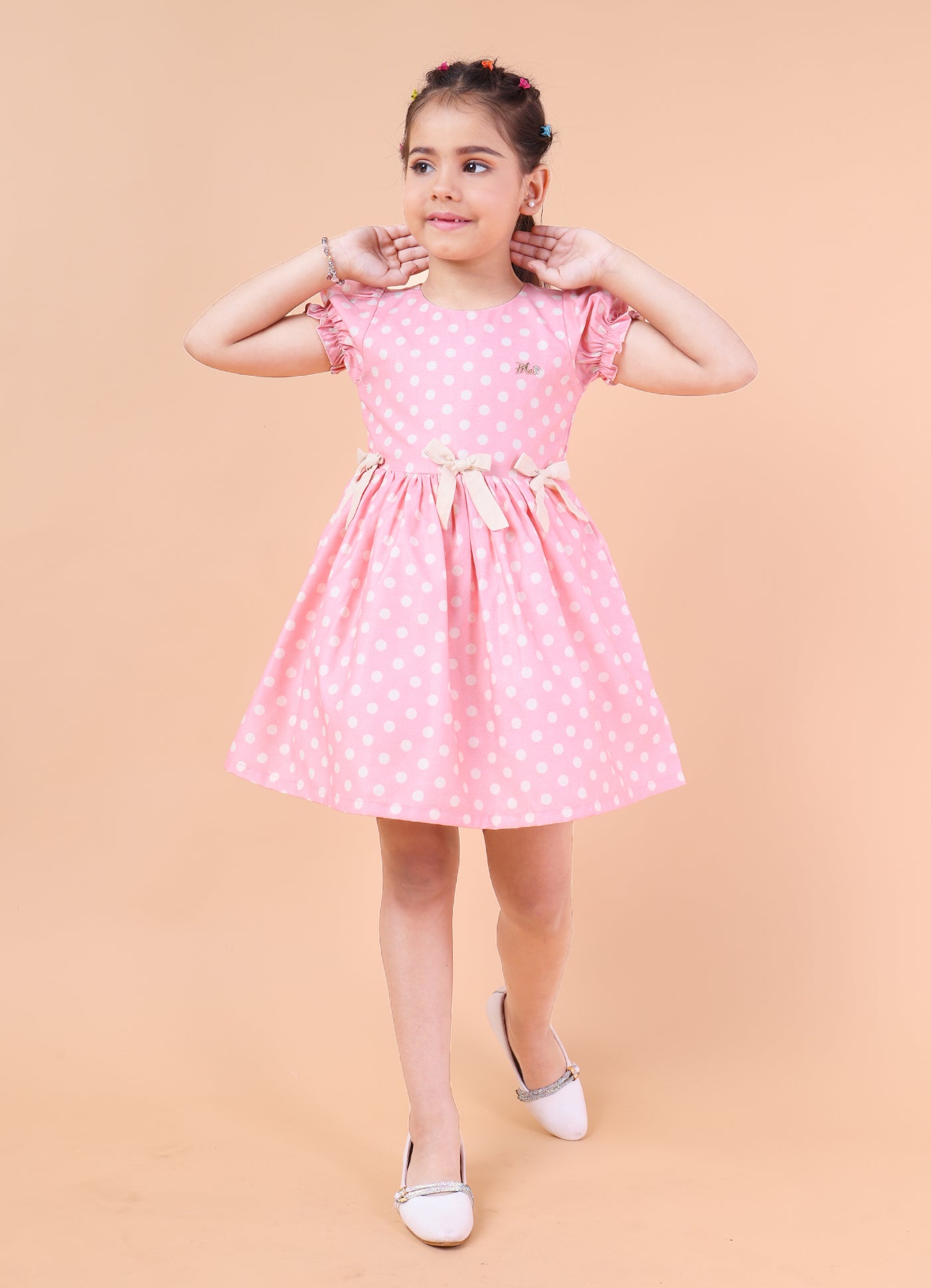 Polka Princess Puff Sleeve Dress