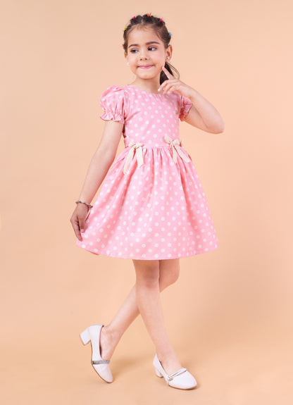 Polka Princess Puff Sleeve Dress