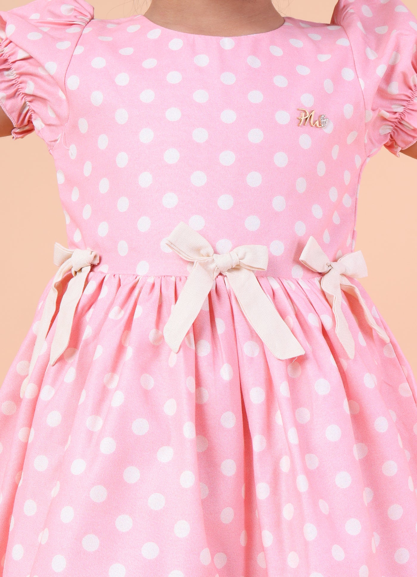 Polka Princess Puff Sleeve Dress