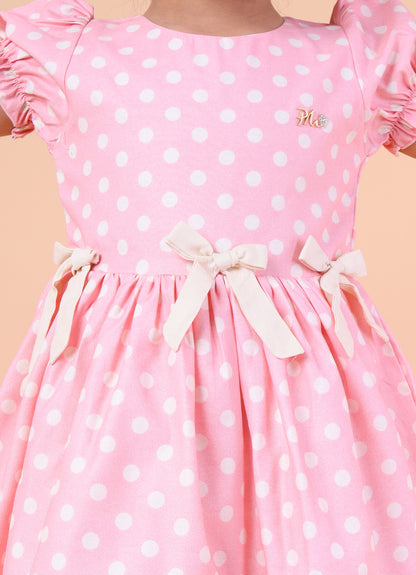 Polka Princess Puff Sleeve Dress